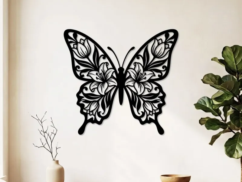 WallArt - Butterfly Flower 023