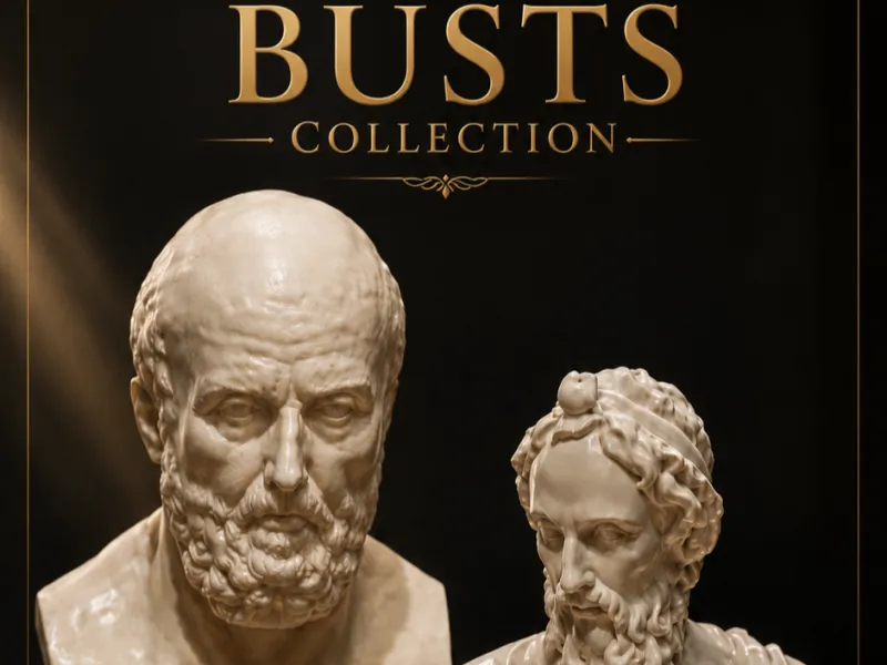 Sammlung von Philosophenbüsten