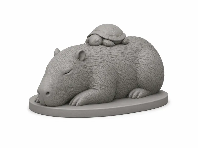 Capybara and Turtle Nap