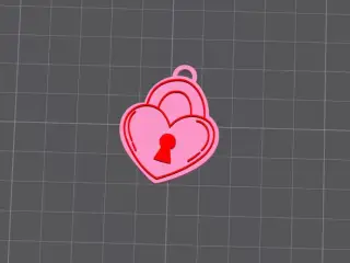 Heart shaped lock keychain