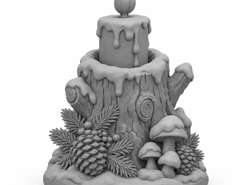 Christmas stump candle