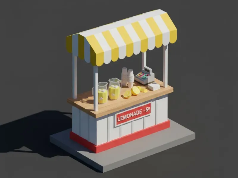 Low Poly Lemonade Stand