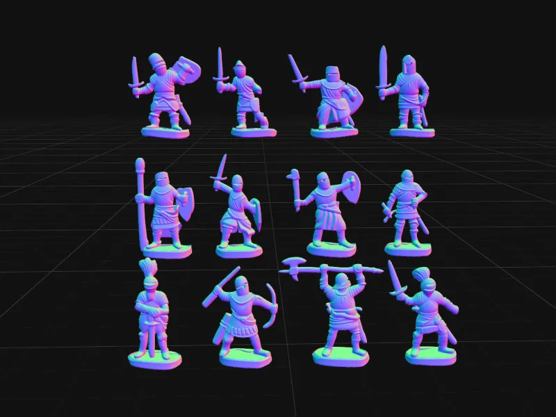 Medieval Knight Miniature Soldier Figure Pack Set