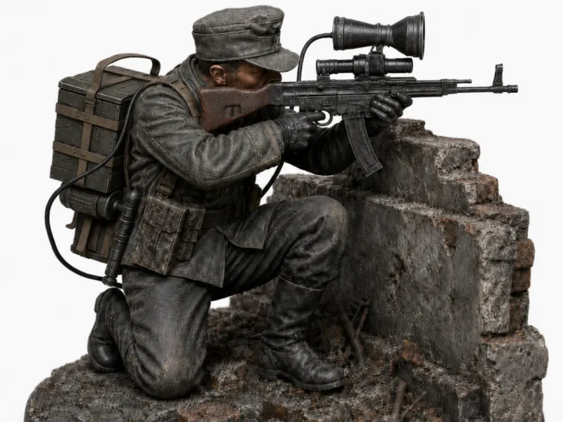 Sniper vampire allemand dans les ruines en 32 mm et 1/35 pour jeu sur table