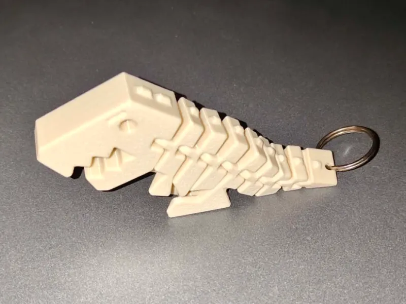 Flexi Rex improved keychain - Print in Place