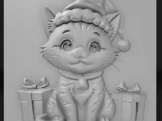 Christmas cat with gifts 2