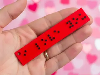 Braille Keychain with I Love You text
