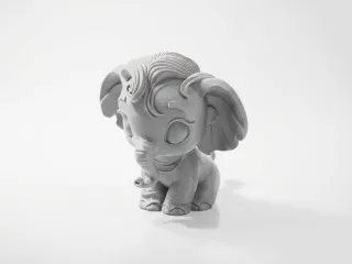 Cute Elephant Figurine Chibi Animal 3D Printable