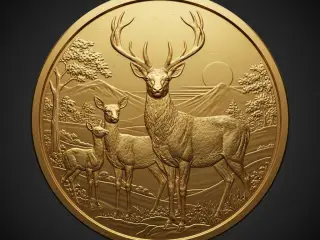 Deer Family Coin/Medal