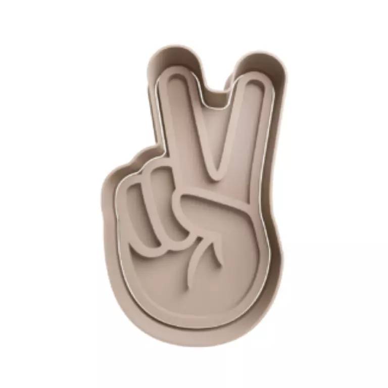 Peace Hand Sign Cookie Cutter & Embosser