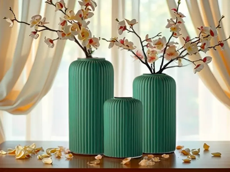 Lasaki Evelyn Deep Jungle Ceramic Vase