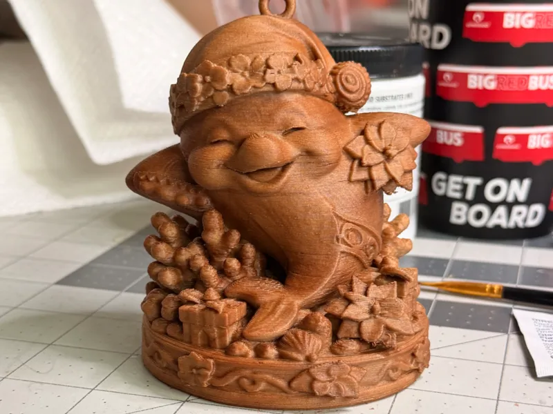 Delfine im Tiki-Stil Ornament 4"