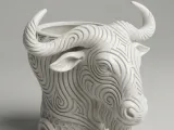 Gnu Kopf, Hexa Design - Behälter - Blumentopf-0