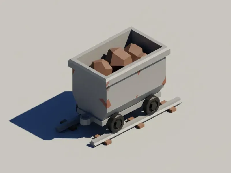 Căruță de mină Low Poly