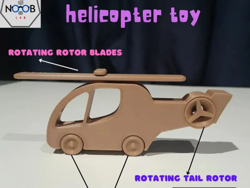 Helicopter toy for children (print in place)
