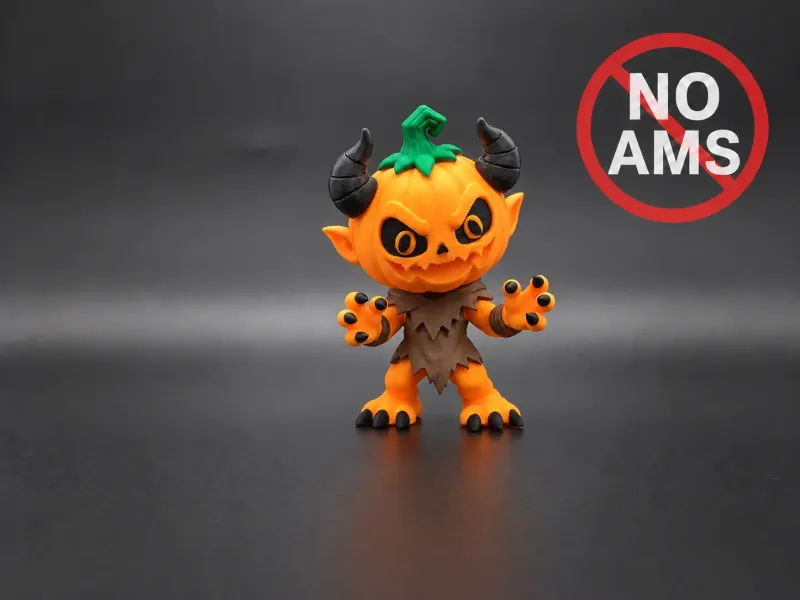 Folletto Jack-O’-Lantern Chibi di Halloween – Multicolore Multiparte