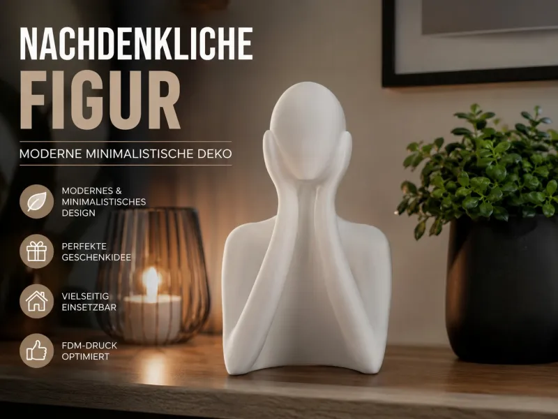 Figura Pensativa – Decoração Minimalista Moderna