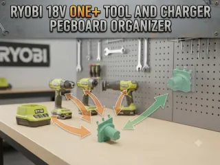 Ryobi 18V One+ Charger & Tool Pegboard Holder