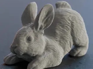 Cute easter Bunny Rabbit stretching sculpture