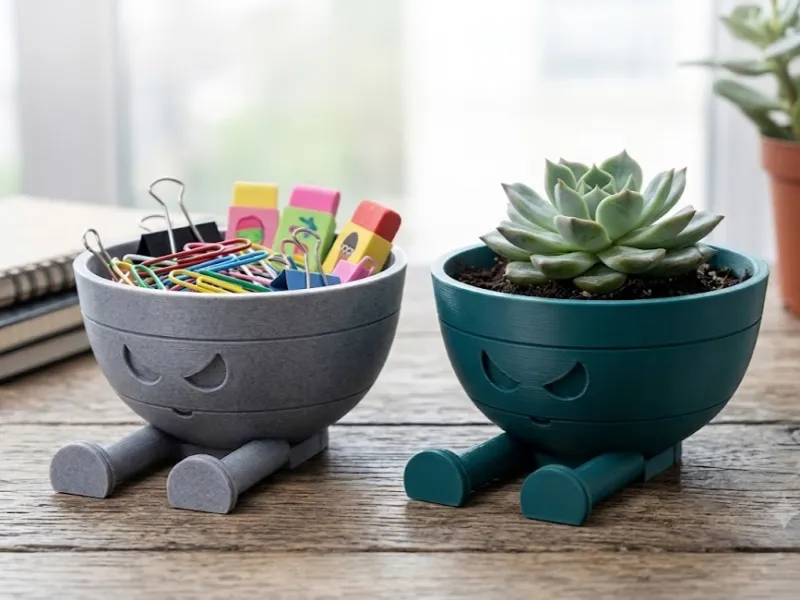 Boze bloempot bureau-organisator