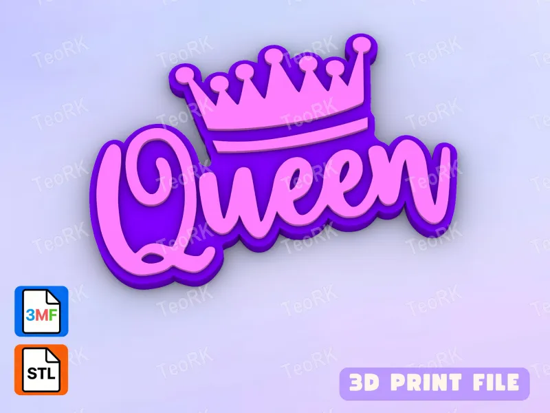 Badge Reel Topper Flat Back crown queen