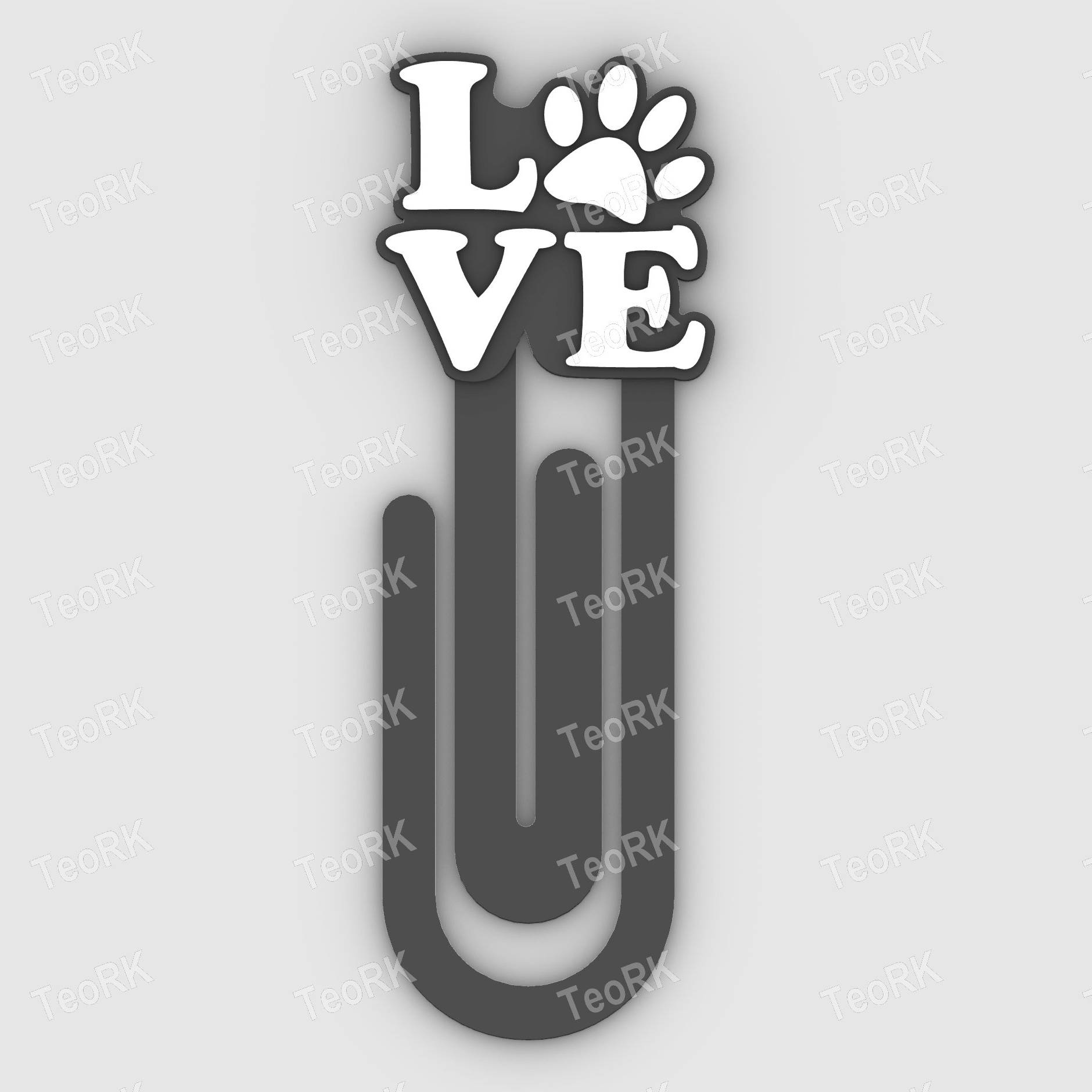 Paperclip love dogs - bookmark