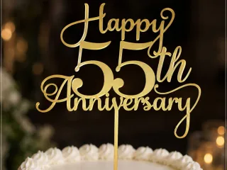 55th Anniversary Cake Topper