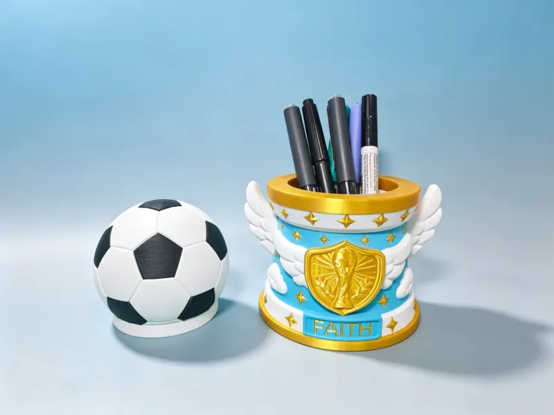 Champion Angel Football Cup Pen Holder冠军天使足球奖杯笔筒