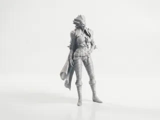 Masked Lady Figurine Female Character 3D Printable