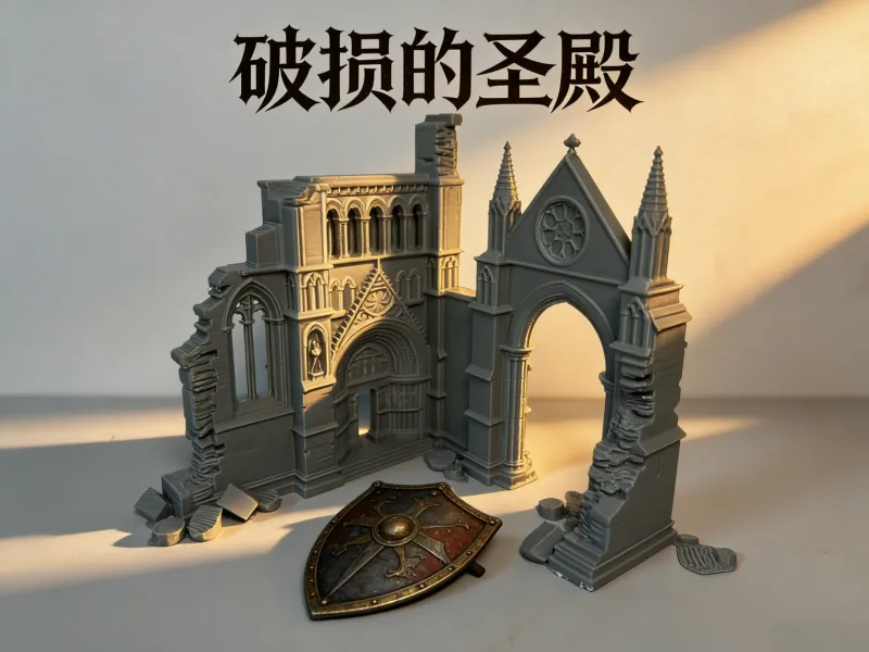 中世纪破损遗迹圣殿