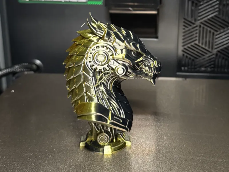 cybernetic dragon bust