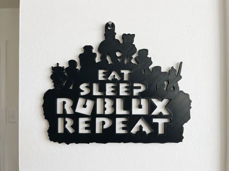 Roblox Wall Art Sign -  Eat Sleep Repeat