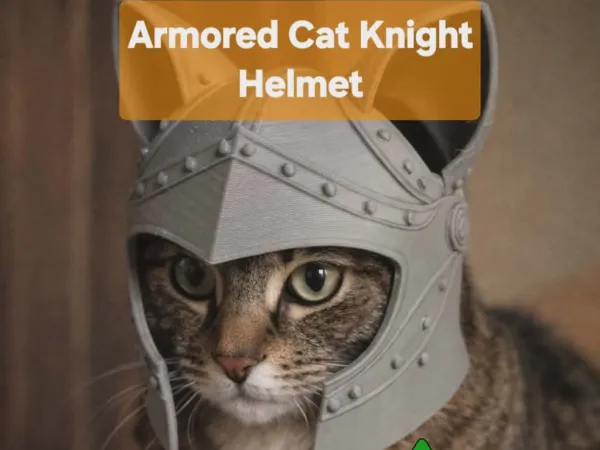 Armored Cat Knight Helmet