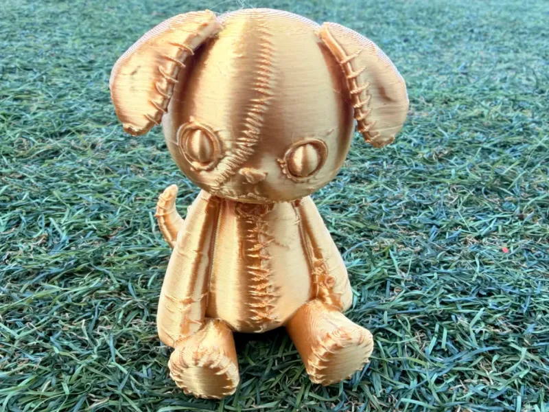 Stitched Patchwork Puppy Plush Doll Figurine with Cute Seams
