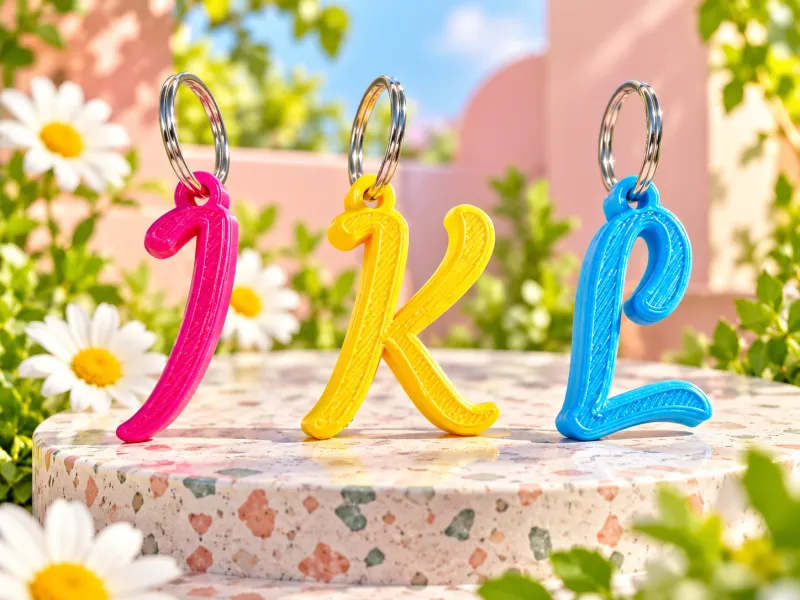 Chaveiros de Letras J–K–L | Iniciais Elegantes Impressas em 3D