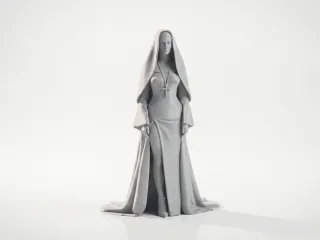 Elegant Nun Figurine Religious Statue 3D Printable