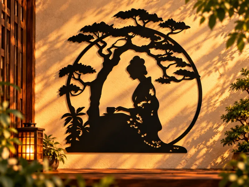 WallArt Japanisches Mädchen Bonsai