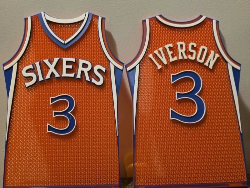 앨런 아이버슨 #3 | 76ers 농구 저지 아트
