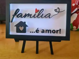 Placa decorativa "Familía é amor"