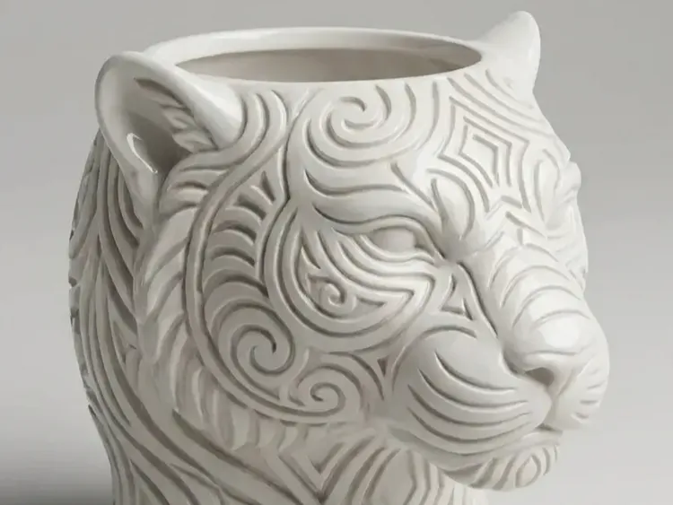 Panthera - Kopf , Hexa Design - Behälter- Blumentopf