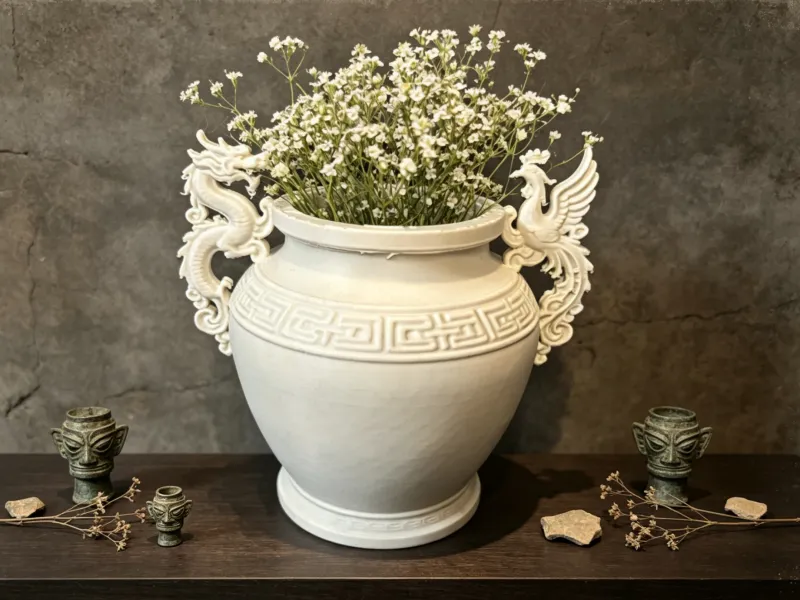 Jarre Dragon et Phénix, pot de rangement, vase