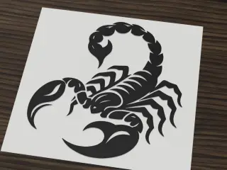 Scorpion tribal silhouette stencil