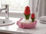 Decorative Soap Dish with a Tulip Design-0