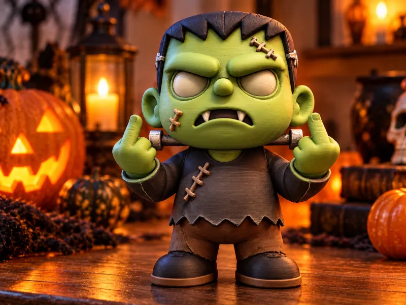 Grumpy Chibi Frankenstein – Halloween Fanart