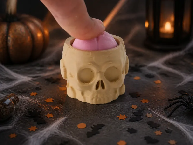 Juguete Clicker de Cerebro y Calavera, Fidget Espeluznante para Halloween