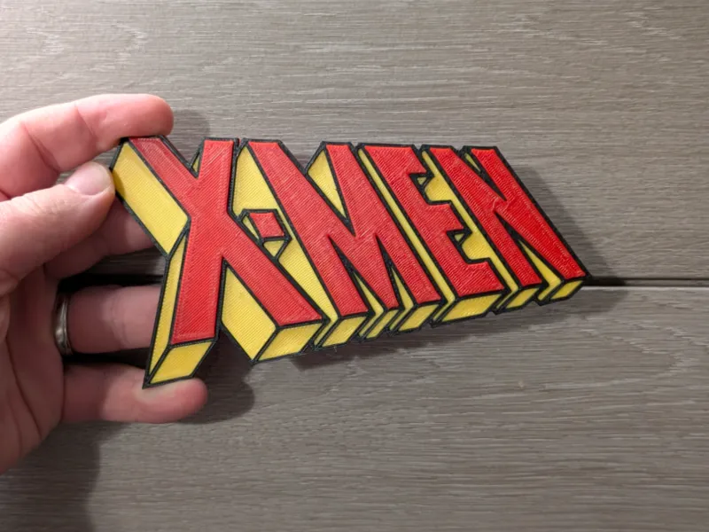 Placă cu sigla X-men, 2 dimensiuni