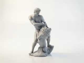 Samson and Lion Classical Sculpture 3D Printable