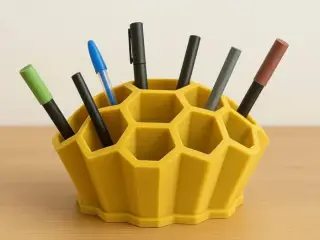 Honeycomb Pen Holder, Desk Organizer; Pen, Brush & Accessory