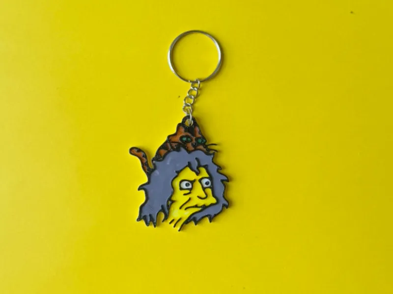KEYCHAIN Eleanor Abernathy Crazy Cat Lady LOCA DE LOS GATOS