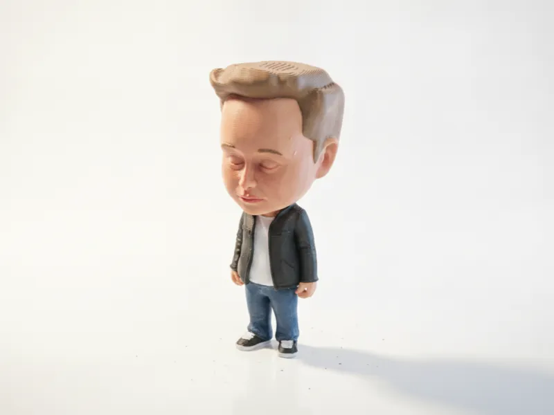 ちびイーロン・マスクフィギュア キュートな3Dプリントモデル